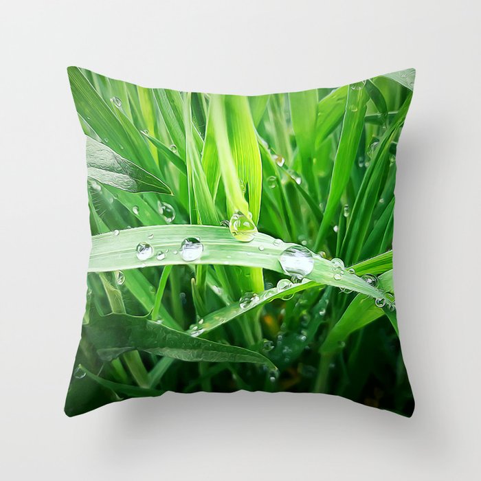 green grass Throw Pillow by psychoshadow Society6