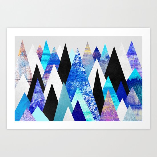 Blue Peaks Art Print