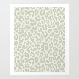 Leopard print green  Art Print