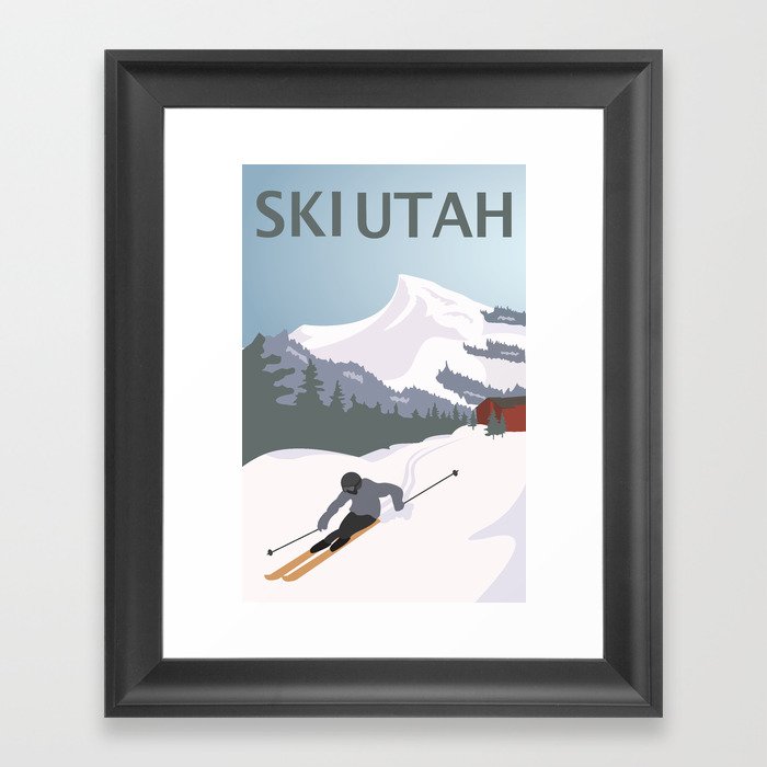 Ski Utah Poster Framed Art Print