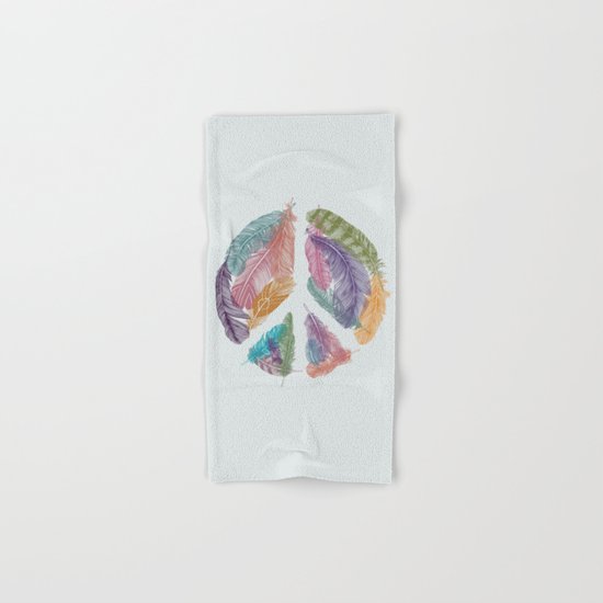 Feathers for Peace (Peace Sign) Hand & Bath Towel