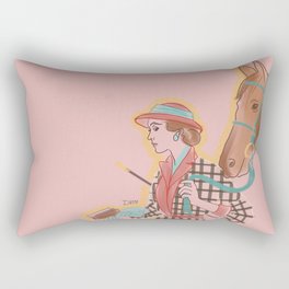 Woman with Horse #1 Rectangular Pillow