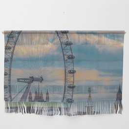 Great Britain Photography - London Eye And Big Ben In The Evening Wall Hanging
