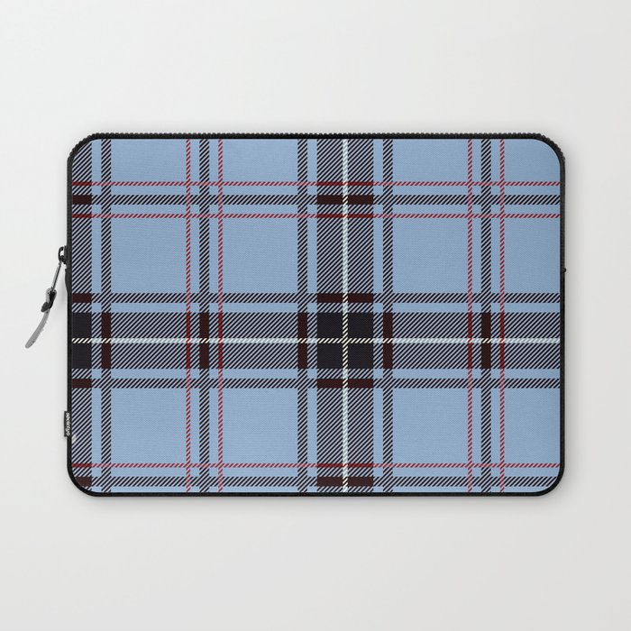 Blue and Black Square Pattern Laptop Sleeve