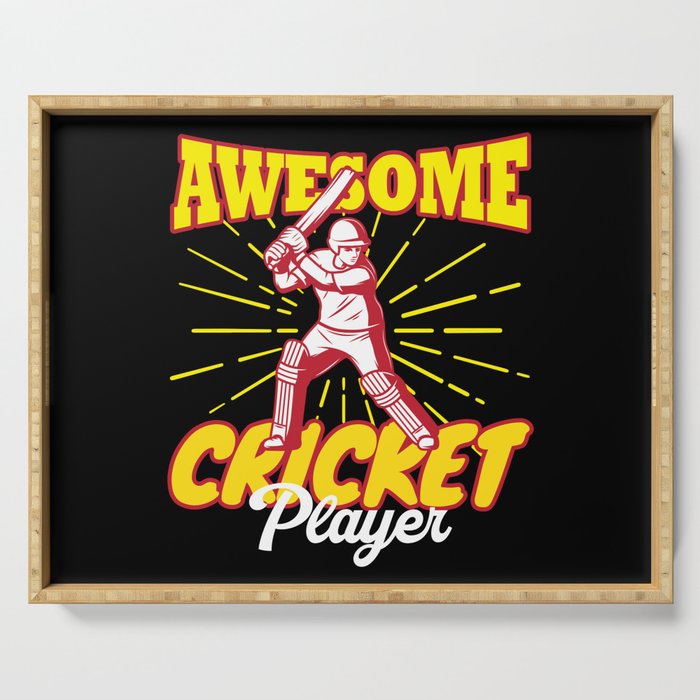 Awesome Cricket Player Cricketer Serving Tray