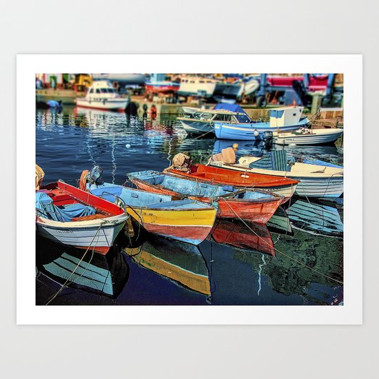 Puerto Mogan Boats Art Print