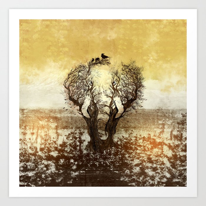 Elephant Tree Abstract Art Print By K9printart Society6