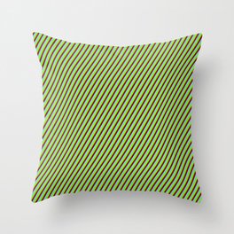 [ Thumbnail: Dark Red, Sky Blue, and Green Colored Lines Pattern Throw Pillow ]