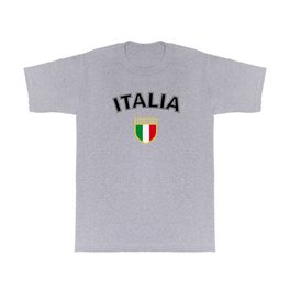 Italy design with badge of Italy in blue background, Italia T Shirt