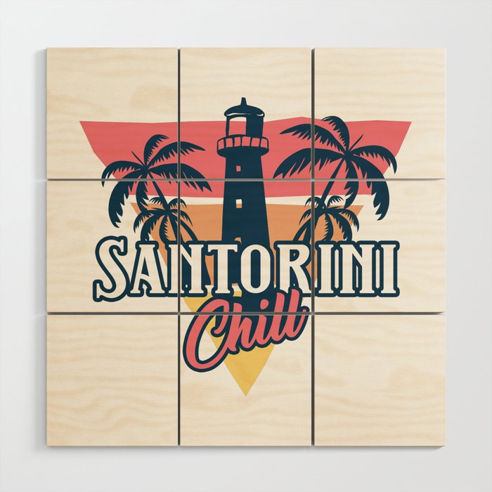 Santorini chill Wood Wall Art