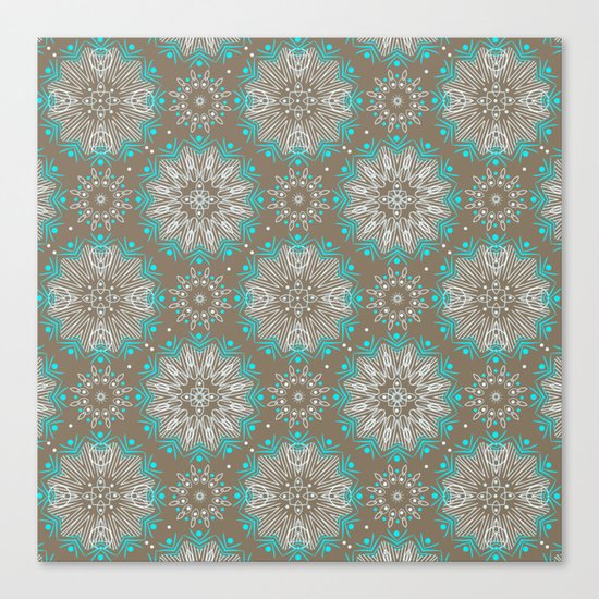 Brown turquoise bling . Canvas Print
