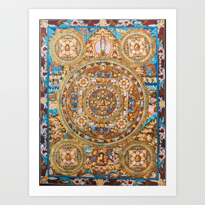 Buddhist Mandala Five Circles Mudra Art Print
