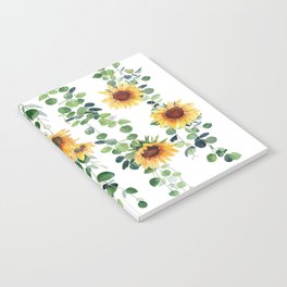 Eucalyptus and Sunflowers Garland  Notebook