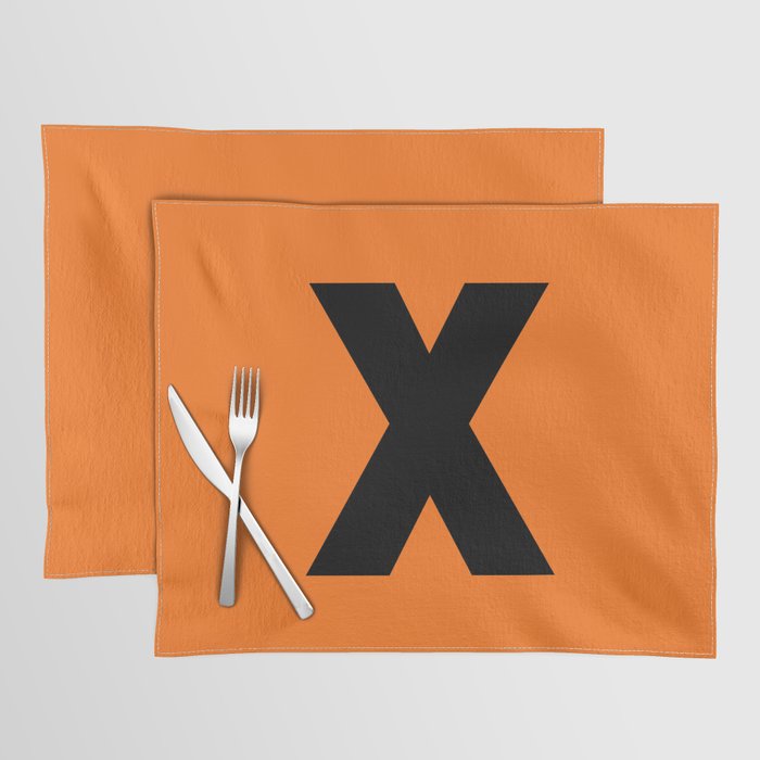 letter X (Black & Orange) Placemat
