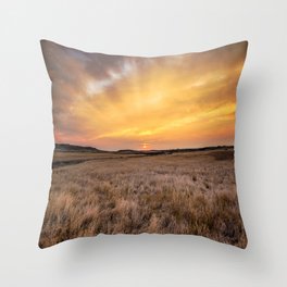 Big Sky Country - Scenic Sunrise Over Plains on Autumn Morning in Montana Throw Pillow