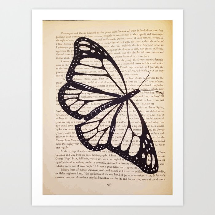 Butterfly in a Book Art Print