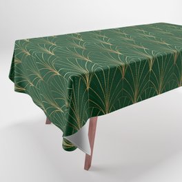 Art Deco Waterfalls // Emerald Green Tablecloth