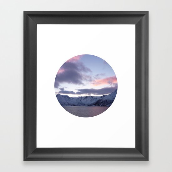 Telescope 8 ice mountain sunset Framed Art Print