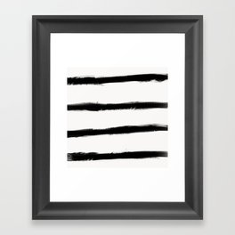 form blocs | medium brush strokes | black on off white  Framed Art Print