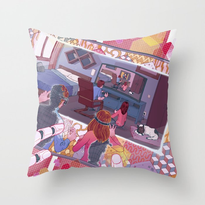 Virtual simulation Throw Pillow