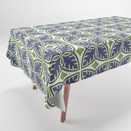 Modern Very Peri Tropical Leaves Pattern Tablecloth