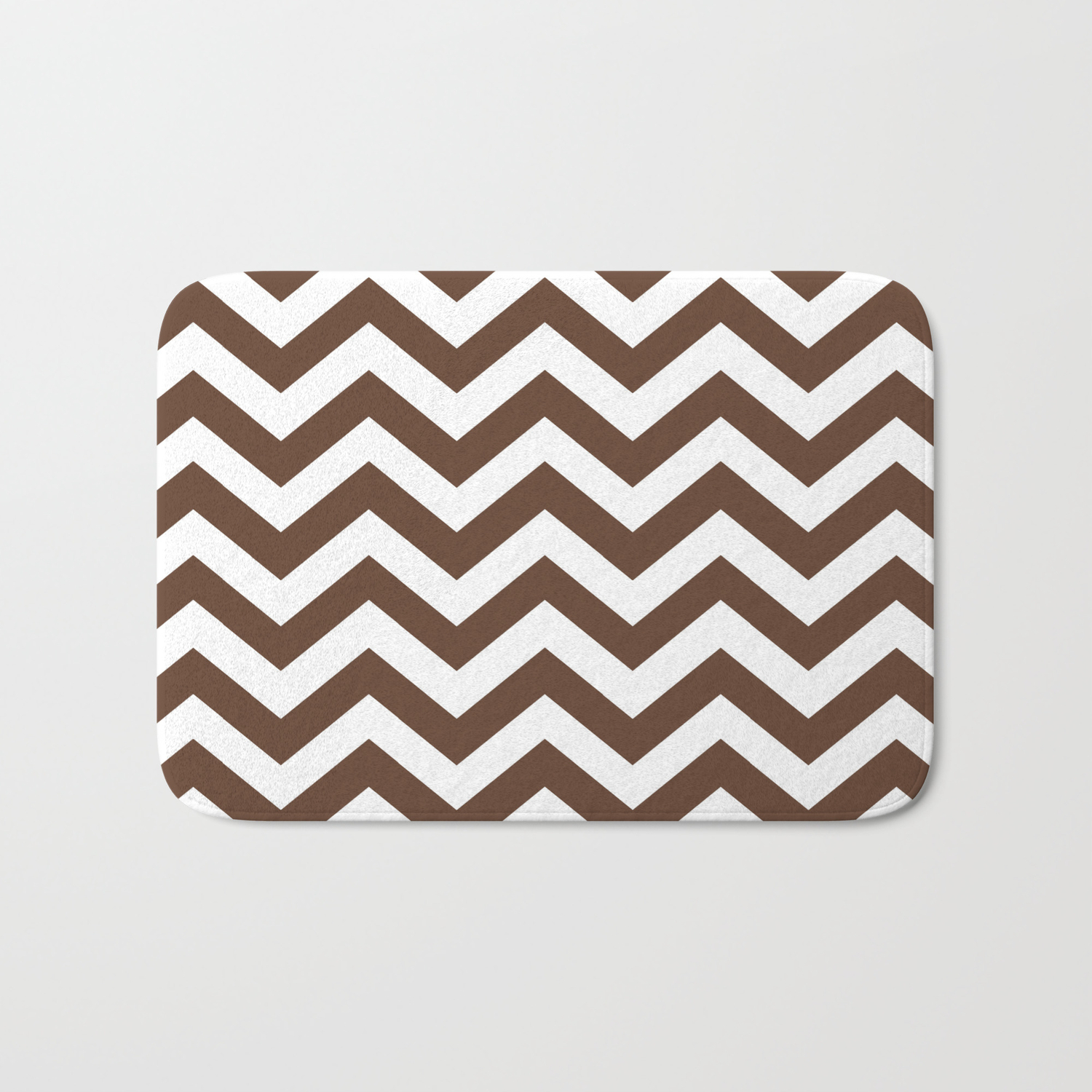 Chocolate Brown Chevron Zig Zag Pattern Bath Mat By Jsdavies