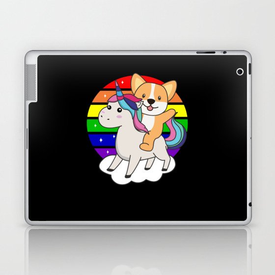 Corgi Unicorn Rainbow Animals Dogs Unicorns Laptop & iPad Skin