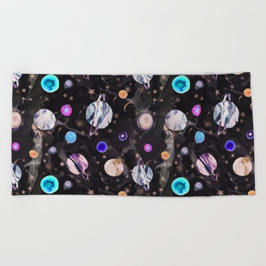 Marble Galaxy Beach Towel