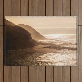 Pacific Coast Beach Sunset Outdoor Rug