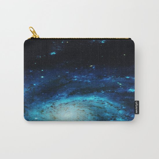 Teal Pinwheel Galaxy Carry-All Pouch