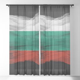 Bulgaria flag brush stroke, national flag Sheer Curtain