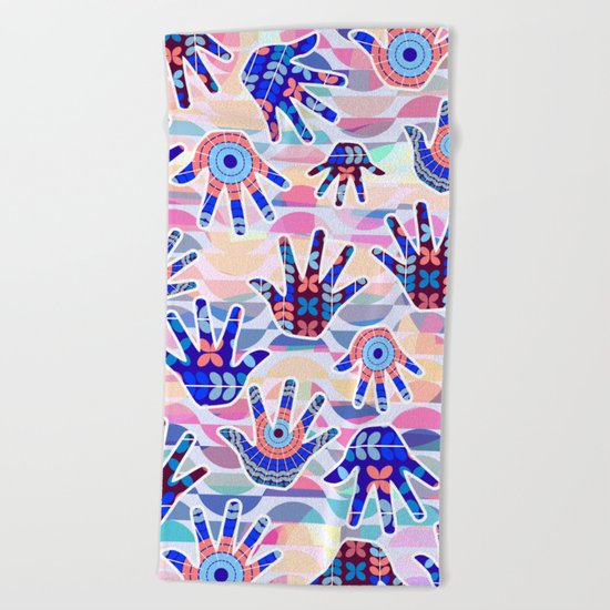 Colorful hands II Beach Towel