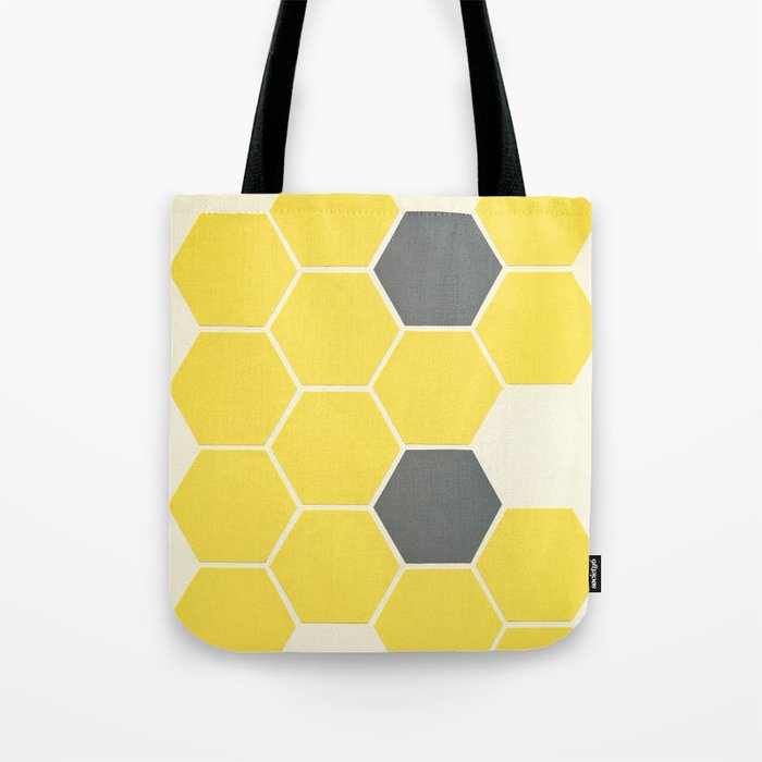 Yellow Honeycomb Tote Bag