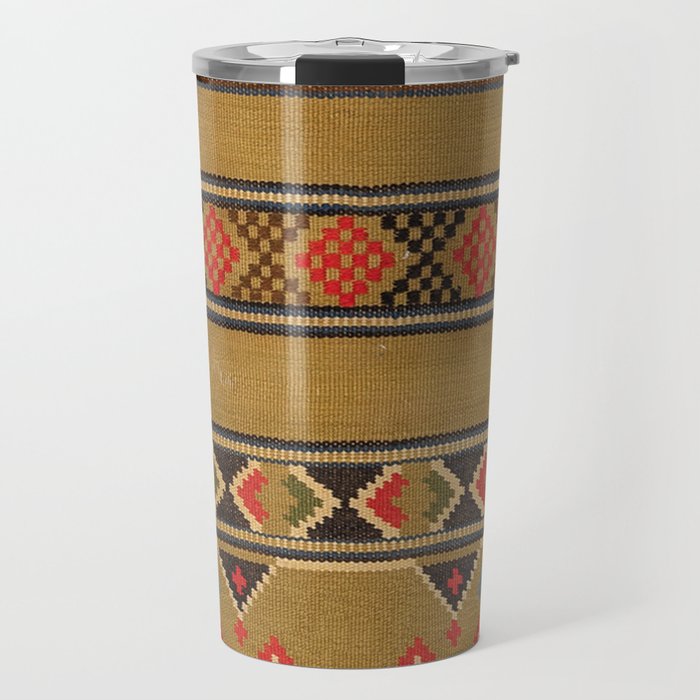 Antique Swedish Traditional Wedding Textile Art Travel Mug