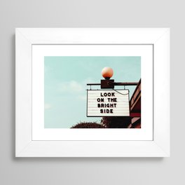 Look on The Bright Side Marquee Sign, Austin Motel, Austin, Texas Framed Art Print