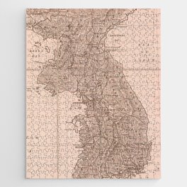 Vintage South Korea Map Jigsaw Puzzle