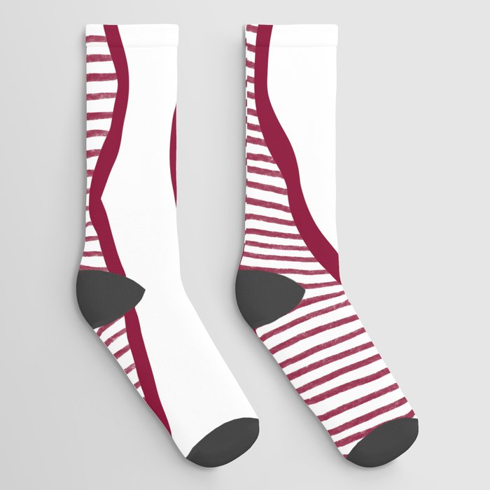 Abstract mountains line 3 Socks