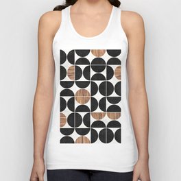 Mid-Century Modern Pattern No.1 - Concrete and Wood Unisex Tank Top