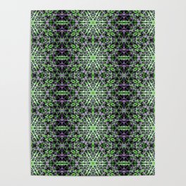 Liquid Light Series 53 ~ Green & Purple Abstract Fractal Pattern Poster
