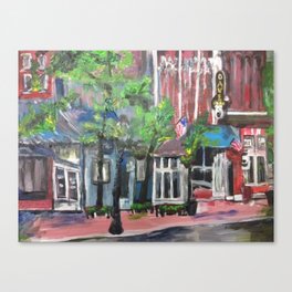 "Downtown Willoughby, Ohio" painting by Willowcatdesigns Canvas Print