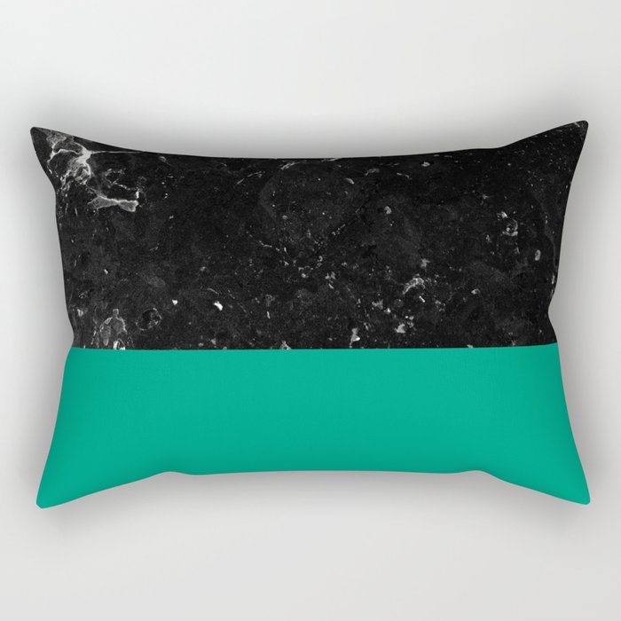 Emerald Meets Black Marble #1 #decor #art #society6 Rectangular Pillow
