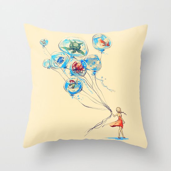 Water Balloons Throw Pillow