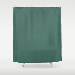 Dark Aquamarine Green Blue Solid Color Pairs To Sherwin Williams Raging Sea SW 6474 Shower Curtain