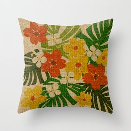 Limahuli Garden Hawaiian Floral Design Throw Pillow