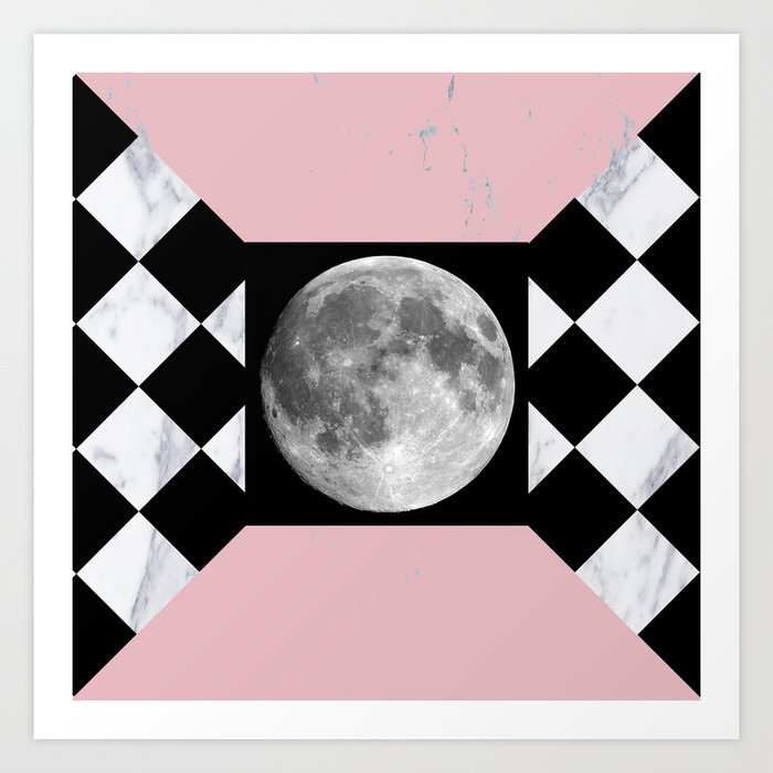 Moon geometric Art Print