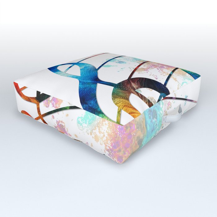 Magical Musical Notes - Colorful Music Art by Sharon Cummings Outdoor Floor Cushion