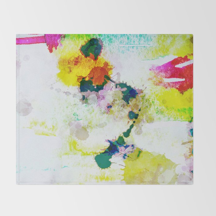 Abstract Paint Splatter Art Throw Blanket By Artaddiction45
