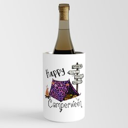 Happy Camperween witch camper halloween Wine Chiller