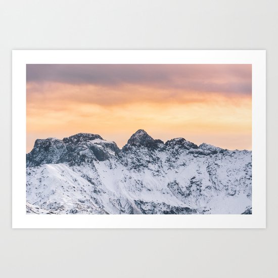Pastel Mountains #sunset Art Print
