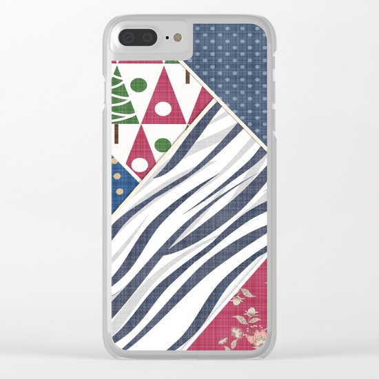 Abstract pattern .Textile patchwork patchwork . Clear iPhone Case